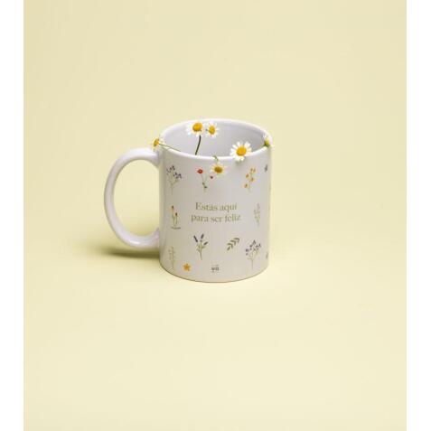 Taza "Estás aquí para ser feliz" 350 ml, cerámica 
