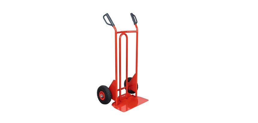 Diable acier 250 kg bavette fixe 490 x 180 mm poignée à garde roue pneumatique