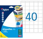 Etiquette adresse multi-usages 24 x 24 mm Agipa blanche - Pochette de 640