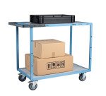 Servante mécano-soudée 2 plateaux mélaminés 250 kg 1000 x 600 mm roue TPE