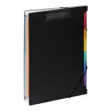 Trieur extensible Clip Case A4 Rainbow Class Viquel 6 compartiments - coloris noir