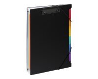 Trieur extensible Clip Case A4 Rainbow Class Viquel 6 compartiments - coloris noir