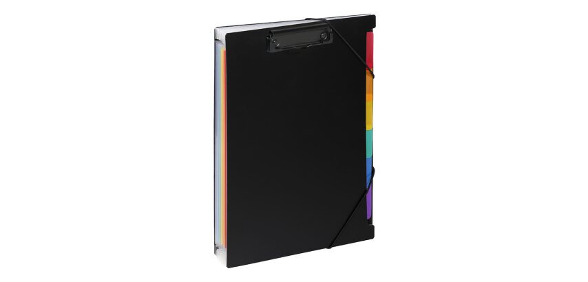 Trieur extensible Clip Case A4 Rainbow Class Viquel 6 compartiments - coloris noir