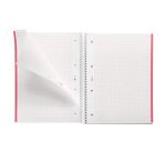 Notebook Emotions, Couverture rigide, A4, quadrillage 5x5 mm, 80 feuilles de 1 couleur, Miquelrius, Rouge.
