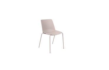 Chaise OSLO, coque plastique grise, piètement métal gris