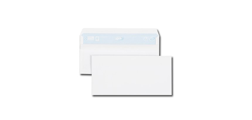 Enveloppe blanche 110 x 220 GPV 80 g sans fenêtre blanche - Boîte de 500