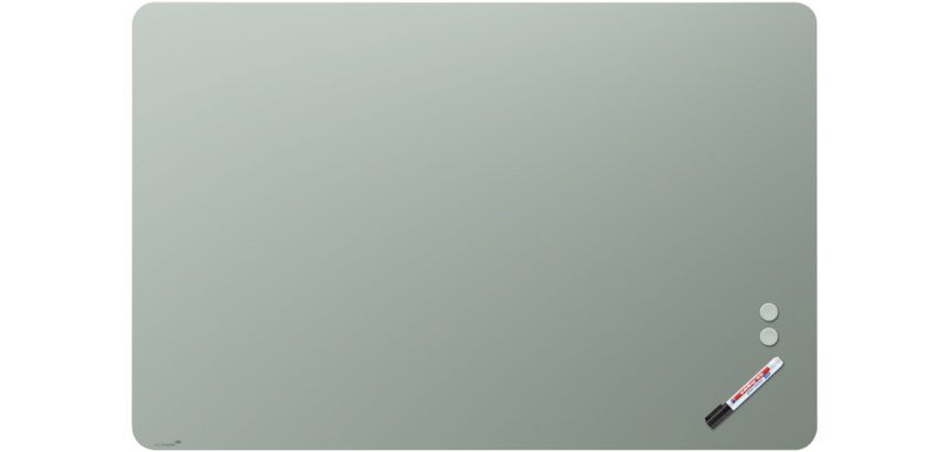 Tableau en verre mat 100x150cm - Sage Green- Coin Arrondi - Legamaster