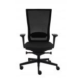 Fauteuil de bureau ergonomique MARTI, Tissu et maille, avec accoudoirs 3D, mécanisme synchrone, pieds noirs