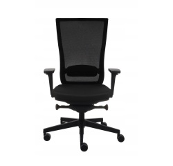 Fauteuil de bureau ergonomique MARTI, Tissu et maille, avec accoudoirs 3D, mécanisme synchrone, pieds noirs