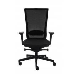 Fauteuil de bureau ergonomique MARTI, Tissu et maille, avec accoudoirs 3D, mécanisme synchrone, pieds noirs