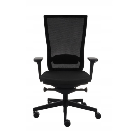 Fauteuil de bureau ergonomique MARTI, Tissu et maille, avec accoudoirs 3D, mécanisme synchrone, pieds noirs