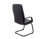Fauteuil visiteur Villa - piétement luge sur patin - similicuir noir