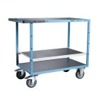 Servante mécano-soudée 3 plateaux tôle galvanisée 400 kg 1000 x 600 mm roue TPE