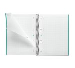Notebook The Original, Couverture souple, A4, quadrillage 5x5 mm, 80 feuilles de 1 couleur, Miquelrius, Turquoise.
