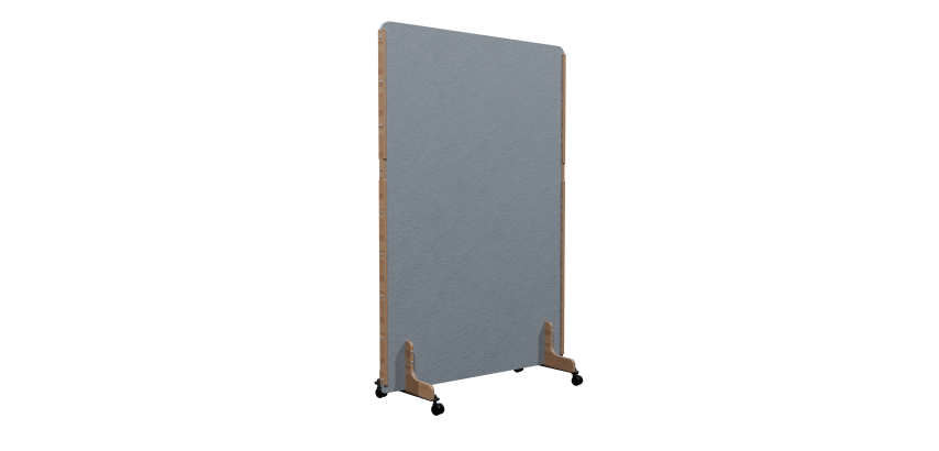 Cloison acoustique Enzo PET 24 mm - sur roulettes  - L 120 x H 170 cm