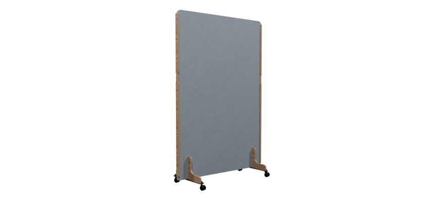 Cloison acoustique Enzo PET 24 mm - sur roulettes  - L 120 x H 170 cm