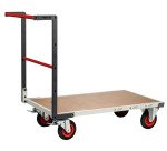 Chariot monté dossier fixe, 1000 x 600 mm, plateau médium, roues CC, 400 kg