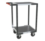 Servante montée 2 plateaux tôle 250 kg 550 x 500 mm roue caoutchouc