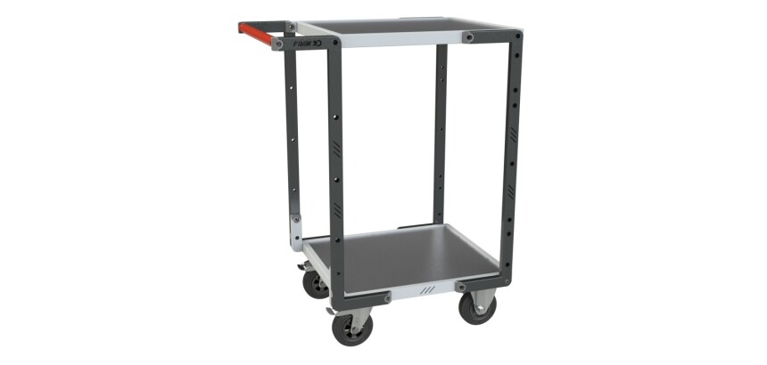 Servante montée 2 plateaux tôle 250 kg 550 x 500 mm roue caoutchouc