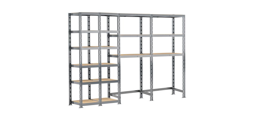 Rayonnage MODULO - Module 4 étagères - 18 plateaux