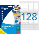 Etiquette adresse multi-usages 6 x 33,5 mm Agipa blanche - Pochette de 2048