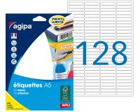 Etiquette universelle, 6 x 33,5 mm, blanc