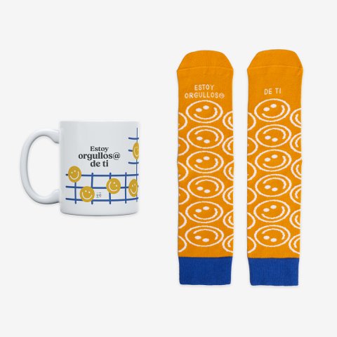 Kit Taza + Calcetines "Estoy orgullos@ de ti" Bravo Talla 42-46