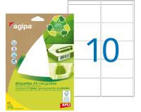 Etiquettes adresses multi-usages recyclées 38,5 x 65 mm Agipa - Pochette de 140