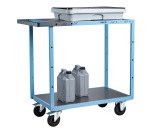 Servante mécano-soudée 2 plateaux tôle galvanisée 250 kg 850 x 500 mm roue caoutchouc