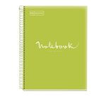 Notebook Emotions, Couverture souple, A4, séyès, 80 feuilles de 1 couleur, Miquelrius, Lime.
