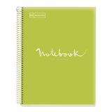Notebook Emotions, Couverture souple, A4, séyès, 80 feuilles de 1 couleur, Miquelrius, Lime.
