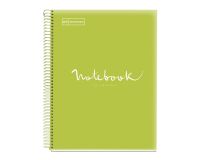 Notebook Emotions, Couverture souple, A4, séyès, 80 feuilles de 1 couleur, Miquelrius, Lime.
