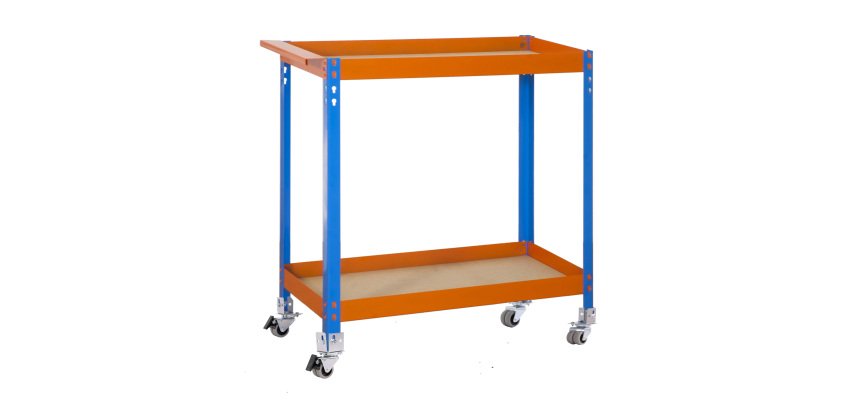 Carro de trabajo Simonwork Wagon 2/400 Shipboard azul/naranja/madera