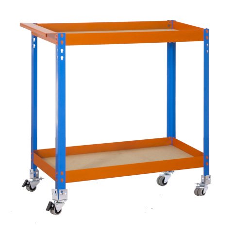 Carro de trabajo Simonwork Wagon 2/400 Shipboard azul/naranja/madera