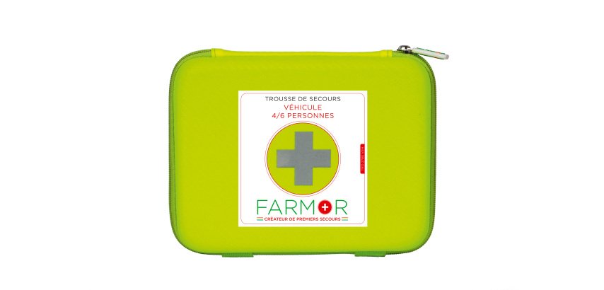 Trousse de secours  Véhicule 4/6 personnes en PU jaune