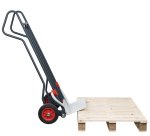 Diable dépalettiseur acier 250 kg bavette coulissante 440 x 250 mm roue  caoutchouc