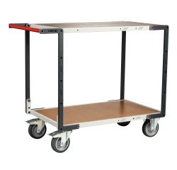 Servante montée 2 plateaux médium 400 kg 1000 x 600 mm roue TPE