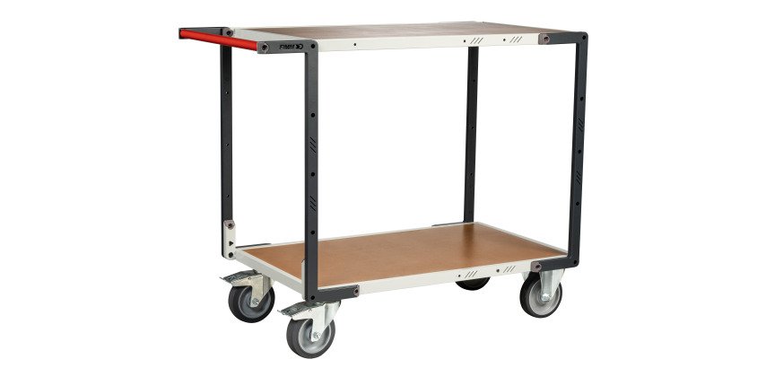 Servante montée 2 plateaux médium 400 kg 1000 x 600 mm roue TPE