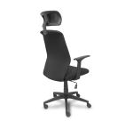 Silla de oficina Parolis respaldo malla negro con cabecero y asiento aran negro