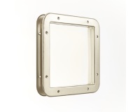 Hublot de porte carré nickelé mat