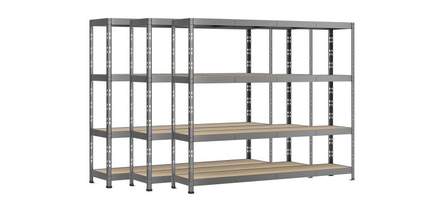 Rayonnage MODULO - Jeu 3 étagères Rack - 4 plateaux