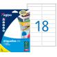 Etiquette adresse multi-usages 20 x 67 mm Agipa blanche - Pochette de 288