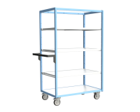 Servante multi-niveaux avec 3 étagères plateau bois 250 kg 1000 x 600 mm roue TPE
