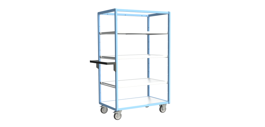 Servante multi-niveaux avec 3 étagères plateau bois 250 kg 1000 x 600 mm roue TPE