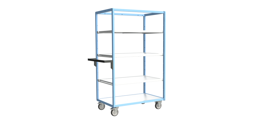 Servante multi-niveaux avec 3 étagères plateau bois 250 kg 1000 x 600 mm roue TPE