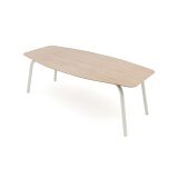 Table d'extérieur OUDON en aluminium plateau effet bois