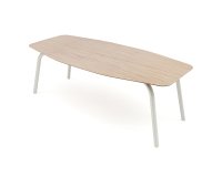 Table d'extérieur OUDON en aluminium plateau effet bois