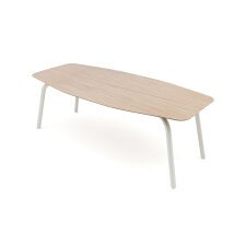 Table d'extérieur OUDON en aluminium plateau effet bois