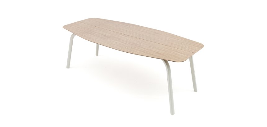 Table d'extérieur OUDON en aluminium plateau effet bois
