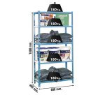 Estantería Simon Rack maderclick mini 5/400 gris/madera 180x80x40